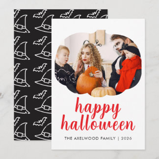 Eleganter moderner Kürbisrahmen Halloween Feiertagskarte