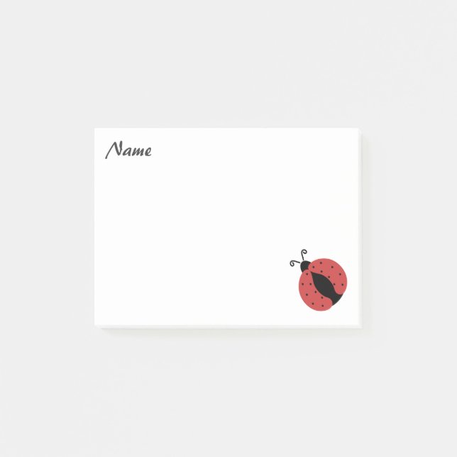 Eleganter moderner Ladybug personalisiert Post-it Klebezettel (Vorderseite)