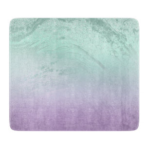 Eleganter, moderner, lila und minter Glitzer-Marmo Schneidebrett