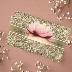Eleganter moderner Luxus-Glitter, Goldstreifen, Lo Visitenkarte