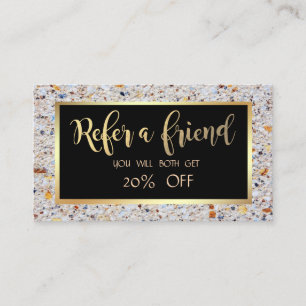 Eleganter, moderner Marmorstein,Frame-Referenzkart Empfehlungskarte