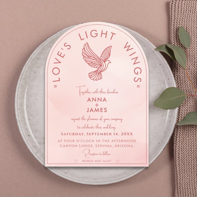 Eleganter moderner Minimal Romeo und Julia Zitat R Acryleinladungen (Von Creator hochgeladen)