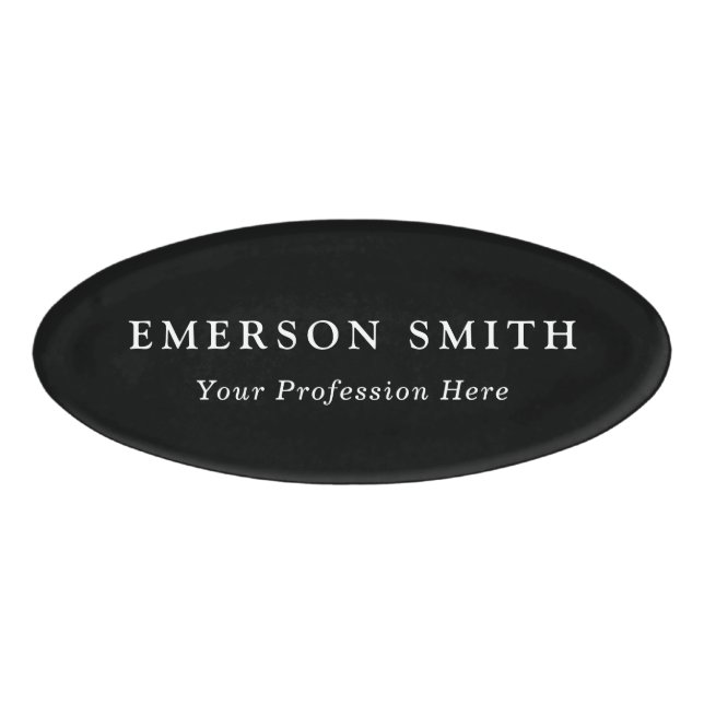 Eleganter, moderner Minimalist in schwarz Namenschild (Vorderseite)