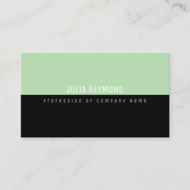 Eleganter moderner minimalistischer halb-schwarzer visitenkarte (Vorderseite)