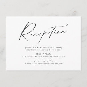 Eleganter moderner, minimalistischer Hochzeitsempf Begleitkarte