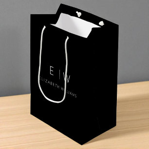 Eleganter, moderner, Minimalistischer Monogrammnam Mittlere Geschenktüte