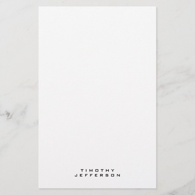 Eleganter moderner Minimalistischer Name Briefpapier (Vorderseite)