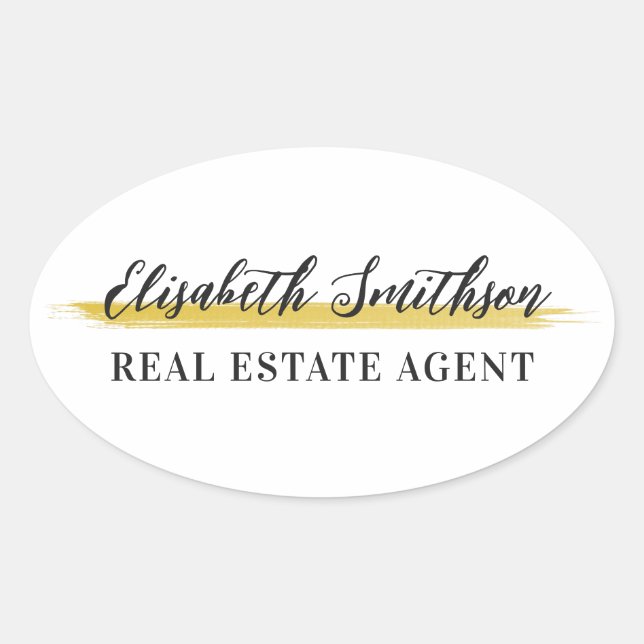 Eleganter, moderner minimalistischer Name einer be Ovaler Aufkleber (Vorderseite)