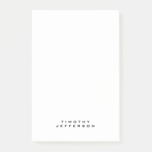 Eleganter moderner Minimalistischer Name Post-it Klebezettel (Vorderseite)