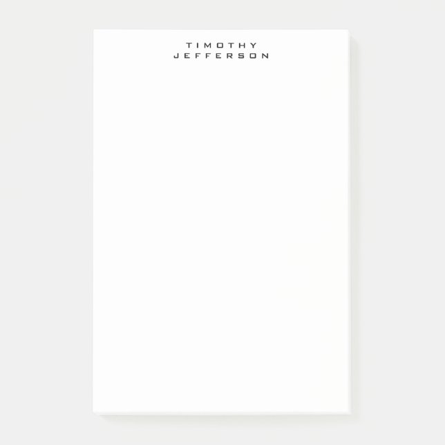 Eleganter moderner Minimalistischer Name Post-it Klebezettel (Vorderseite)
