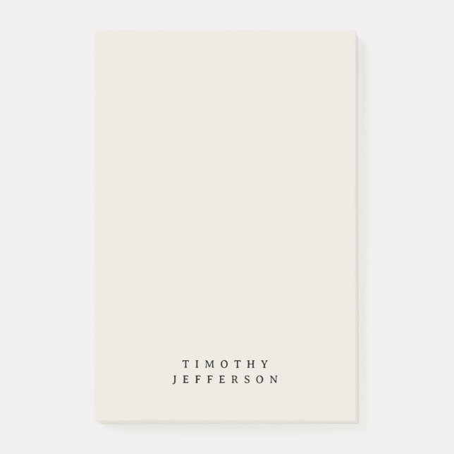 Eleganter moderner Minimalistischer Name Post-it Klebezettel (Vorderseite)