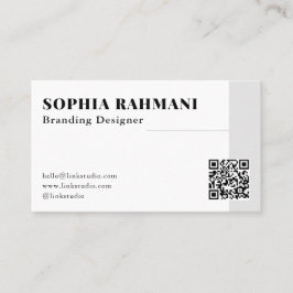 Eleganter moderner Minimalistischer QR-Code Schwar Visitenkarte