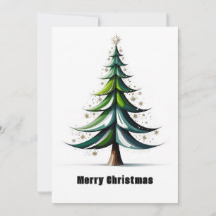 Eleganter moderner Minimalistischer Weihnachtsbaum Feiertagskarte