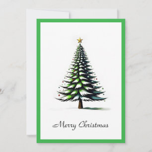 Eleganter moderner Minimalistischer Weihnachtsbaum Feiertagskarte