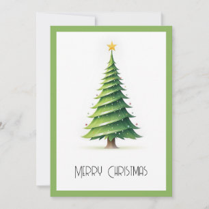 Eleganter moderner Minimalistischer Weihnachtsbaum Feiertagskarte
