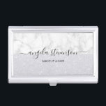 Eleganter moderner Minze-Glitzer-Makeup-Künstler Visitenkarten Dose<br><div class="desc">Modernes Design mit Glitzer-Textur der Imitat,  weißem Marmor und elegantem Kalligraphie-Schriftart.</div>