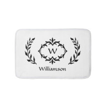 Eleganter Moderner Mit Monogramm Kranz Schwarz-wei