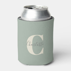 Eleganter moderner Monogramm-Name in Salbeigrün Dosenkühler