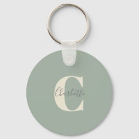 Eleganter moderner Monogrammname in Sage Green