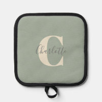 Eleganter moderner Monogrammname in Sage Green