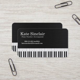 Eleganter moderner Musik-Profipianolehrer Visitenkarte