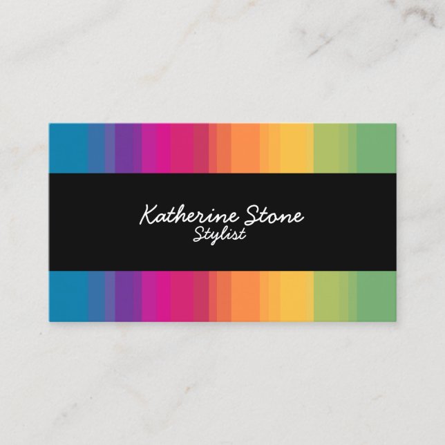 Eleganter moderner Ober-Gradient bunter Regenbogen Visitenkarte (Vorderseite)