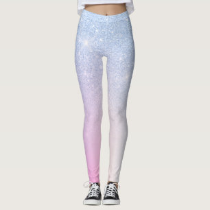 Eleganter, moderner, ombre blauer Glitzer Regenbog Leggings