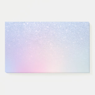 Eleganter, moderner, ombre blauer Glitzer Regenbog Post-it Klebezettel