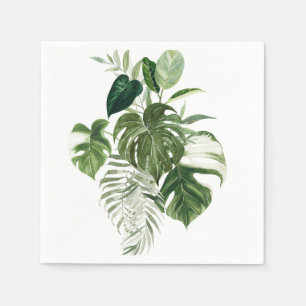 Eleganter, moderner Palm Grüne Blätter tropischer  Serviette