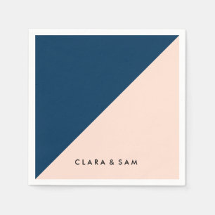 eleganter, moderner pastellfarbener Pfirsichmarine Serviette