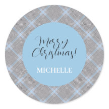 Eleganter moderner personalisierter blauer Tartan