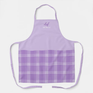 Eleganter moderner personalisierter lila Tartan Schürze