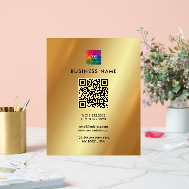 Eleganter moderner QR-Code - Laden Sie Ihr Logo au Acrylschild (Hochzeit)