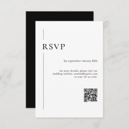 Eleganter moderner QR Code Schwarz & Weiß Hochzeit RSVP Karte