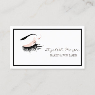 Eleganter moderner Rahmen, Makeup, Imitate Lashes Visitenkarte