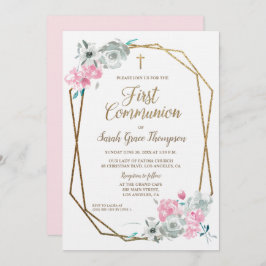 Eleganter moderner Rahmen WaterColor erste Kommune Einladung