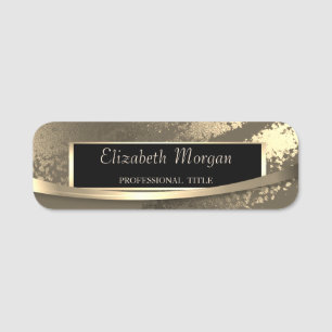 Eleganter moderner Rahmenstreifen Gold Namensschild