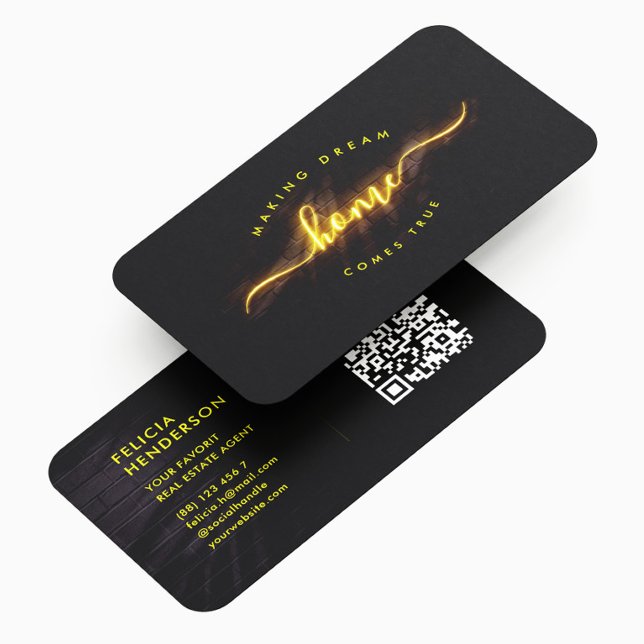 Eleganter moderner Real Anwesen Agent Realtor QR Visitenkarte (Von Creator hochgeladen)