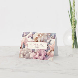 Eleganter moderner rosa floraler jüdischer Star Ba Dankeskarte