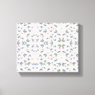 eleganter, moderner Rosa- und Blautöner und Blume Leinwanddruck