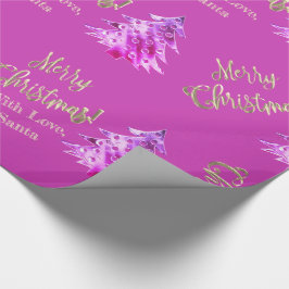 Eleganter Moderner Rosa und Gold Weihnachtsbaum Ch Geschenkpapier