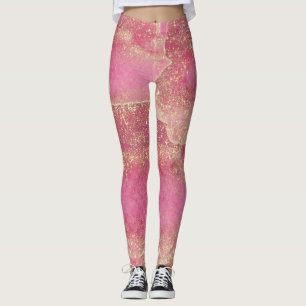 Eleganter moderner rosafarbener Glitzer Glitzern v Leggings