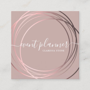 Eleganter moderner Rose-Gold-Event-Planer  Quadratische Visitenkarte