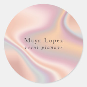 Eleganter moderner roségoldener holografischer Eve Runder Aufkleber