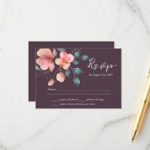 Eleganter moderner RSVP für Hochzeiten in Rosa und