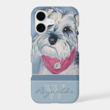 Eleganter moderner Schnauzer mit Monogram-Name