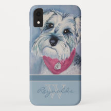 Eleganter moderner Schnauzer mit Monogram-Name