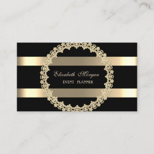 Eleganter, moderner, schwarzer, goldgestreifter Ra Visitenkarte