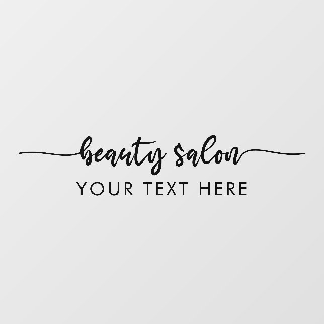Eleganter moderner Script Calligraphy Beauty Salon Fensteraufkleber (Blatt)