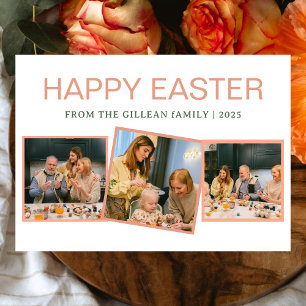 eleganter moderner Segen Ostern Familie Drei Foto Feiertagskarte